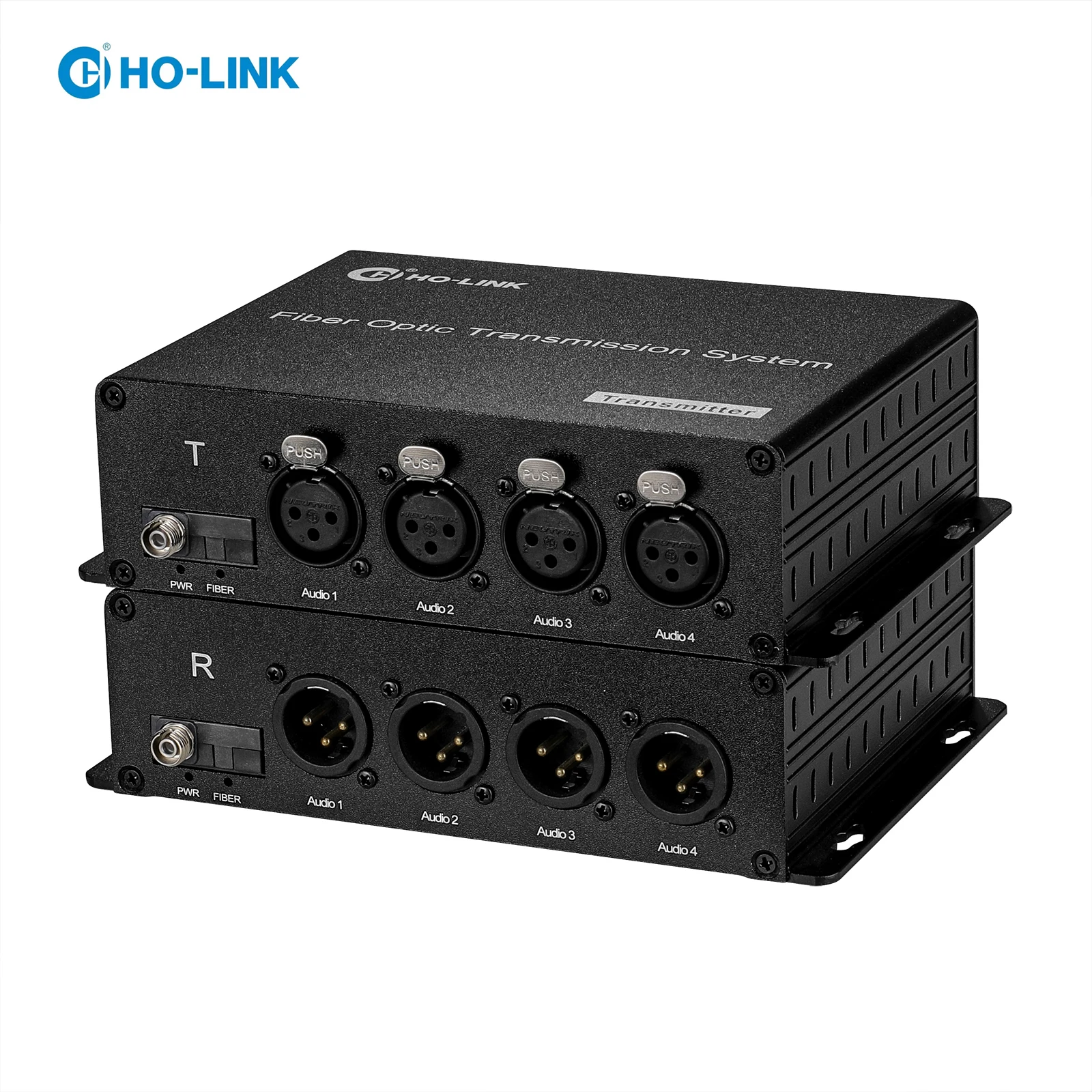 

4 Channel XLR Balanced Audio to Fiber optic Media Converters Extender Transmitter Receiver