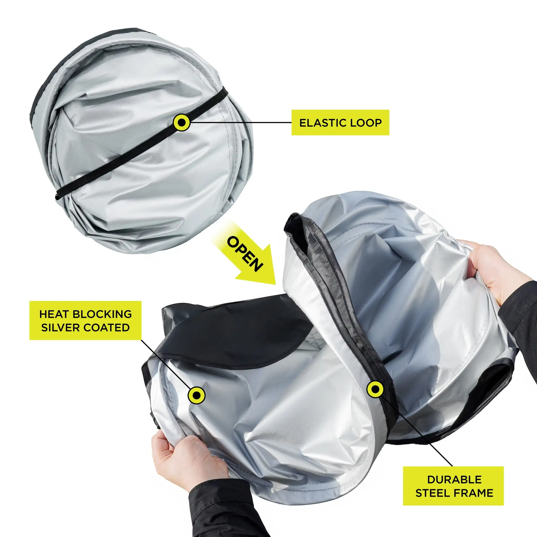 Twist Sun Shade Protection สําหรับรถยนต์ 1 แพ็ค, 63"x29.5"