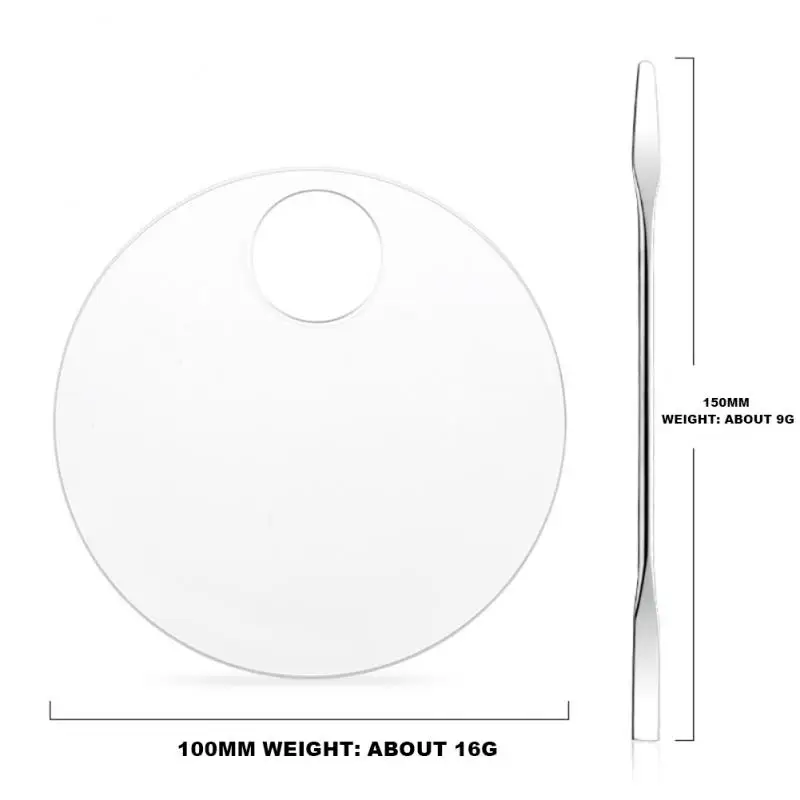 1/2PCS Handheld Paint Palette Clear Acrylic Paint Palette Small Large Optional for Kid Adult Beginner Artist Art Drawing