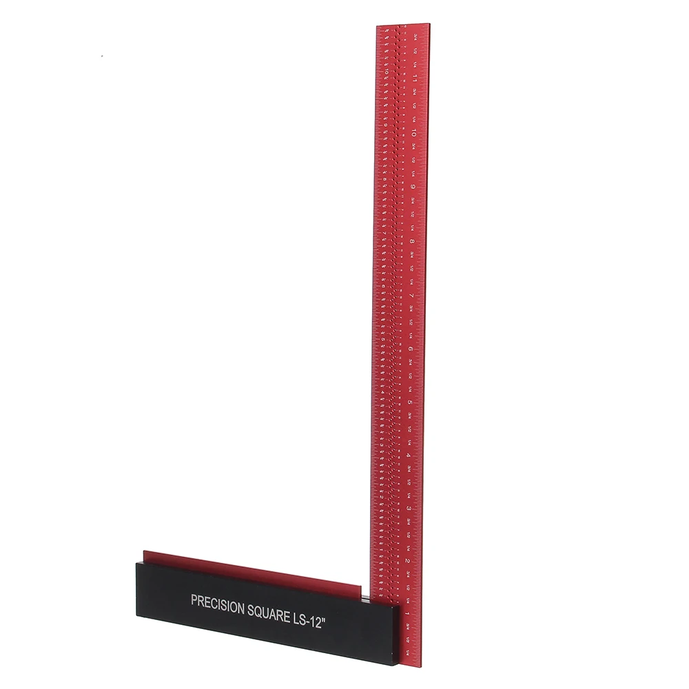 Woodworking L Square Ruler 300mm 12 inch 90 Degree Precision Measurement Guage Aluminum Alloy Framing