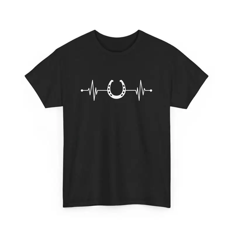 Camiseta ecuestre con latido del corazón de herradura para amantes del caballo