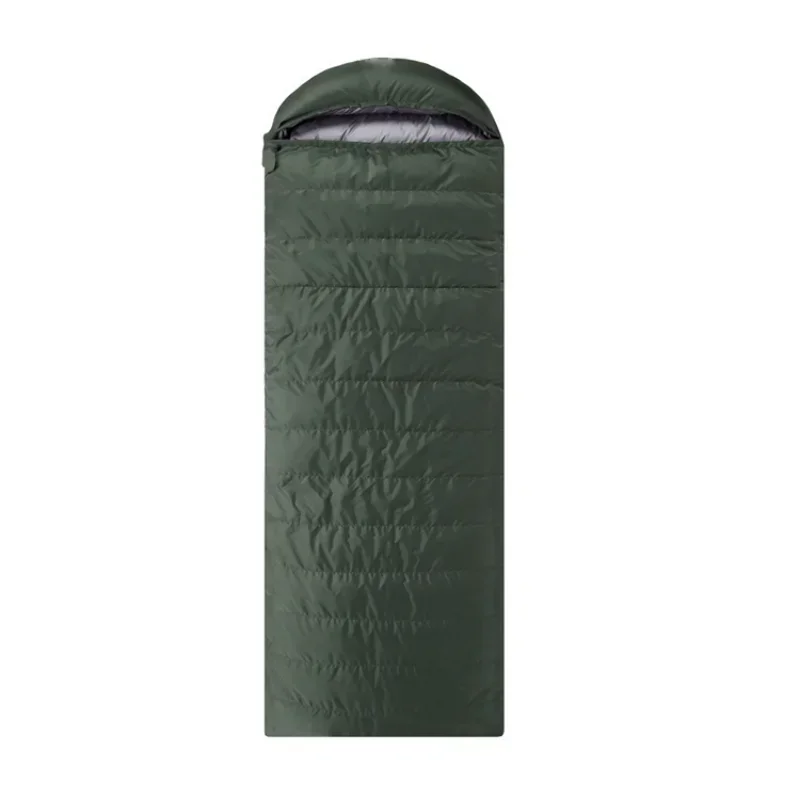 Camouflage Down Sleeping Bag Envelope Stitching Travel Camping Adult Winter Camping White Duck Down Army Green Outdoor Warm