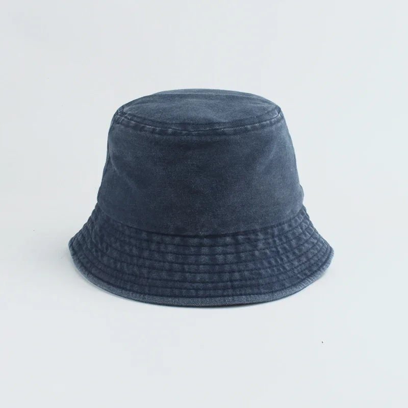Gewaschener Denim-Eimerhut für Kinder, breite Krempe, Baumwolle, Fischerhut für Mädchen und Jungen, Sommer-Panama-Sonnenhut, Outdoor-Strand-Angelkappe – Detail 3