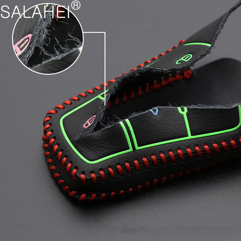 Leather Car Key Case For Hyundai IX30 IX35 IX20 Tucson Elantra Verna Sonata Smart Remote Cover Keychain Protect Bag Accessories