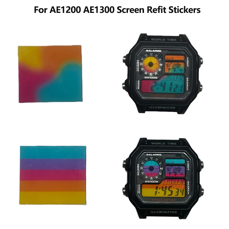Fit For AE1200 AE1300 DIY Screen Stickers modification color film high-quality metal dial set watch modification Accessories