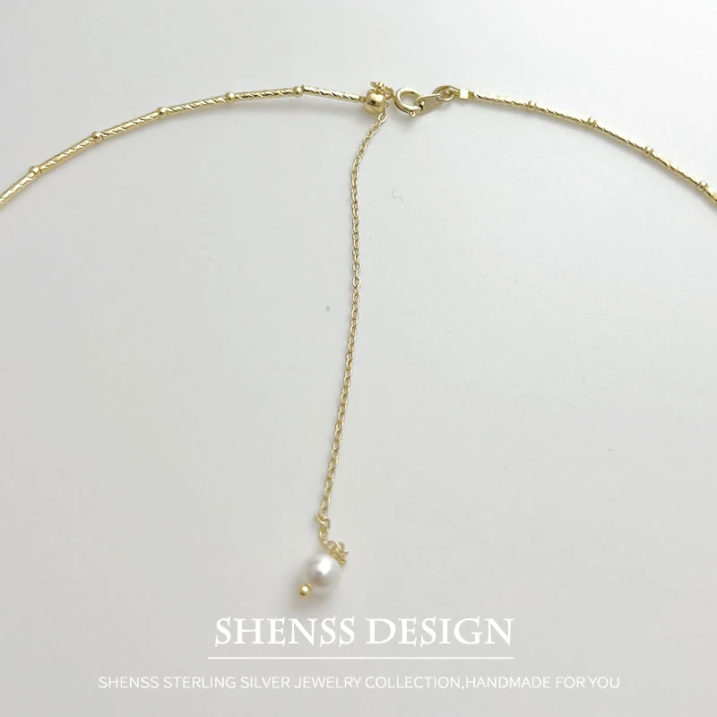 Exquisite Imitation Pearl Necklace Copper Plated 14K Gold Accessories Ultra-Fine Multi-layer 45cm + 10cm