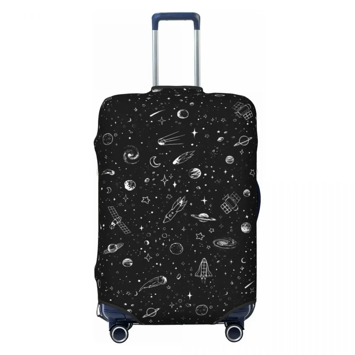 Space Starry Night Suitcase Cover Planets Print Travel Protection Holiday Strectch Luggage Supplies