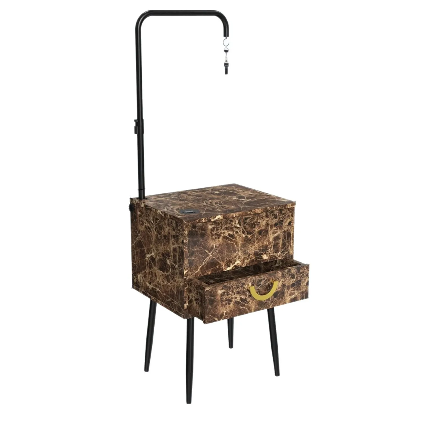 Hot-selling bedside table ins wind light luxury bedside  side table side  with socket USB bedside drawer cabinet