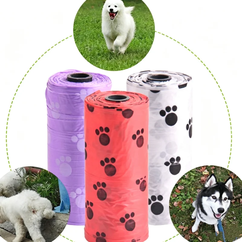 Eco-Friendly Multi-Color Pet Garbage Bag Continuous Roll Outdoor Dog Poop Bag Cat Shovel Poop Bag Pet Cleaning Supplies