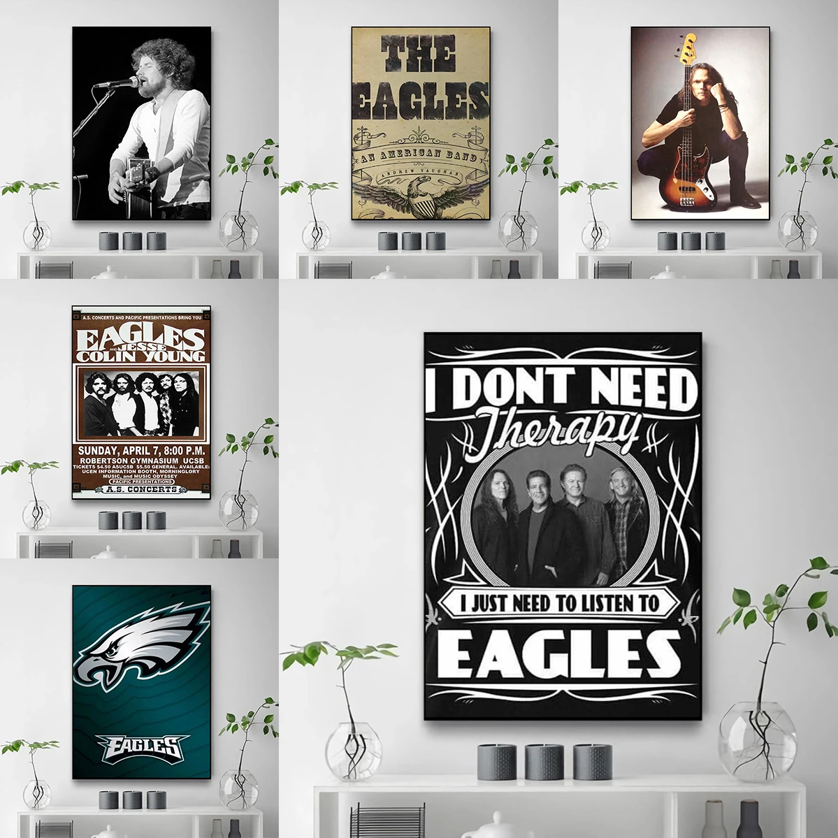 Eagles Band Decorative Pictures for Living Room Decor Home Decorations Canvas Wall Decoration Painting Poster Art Posters Prints