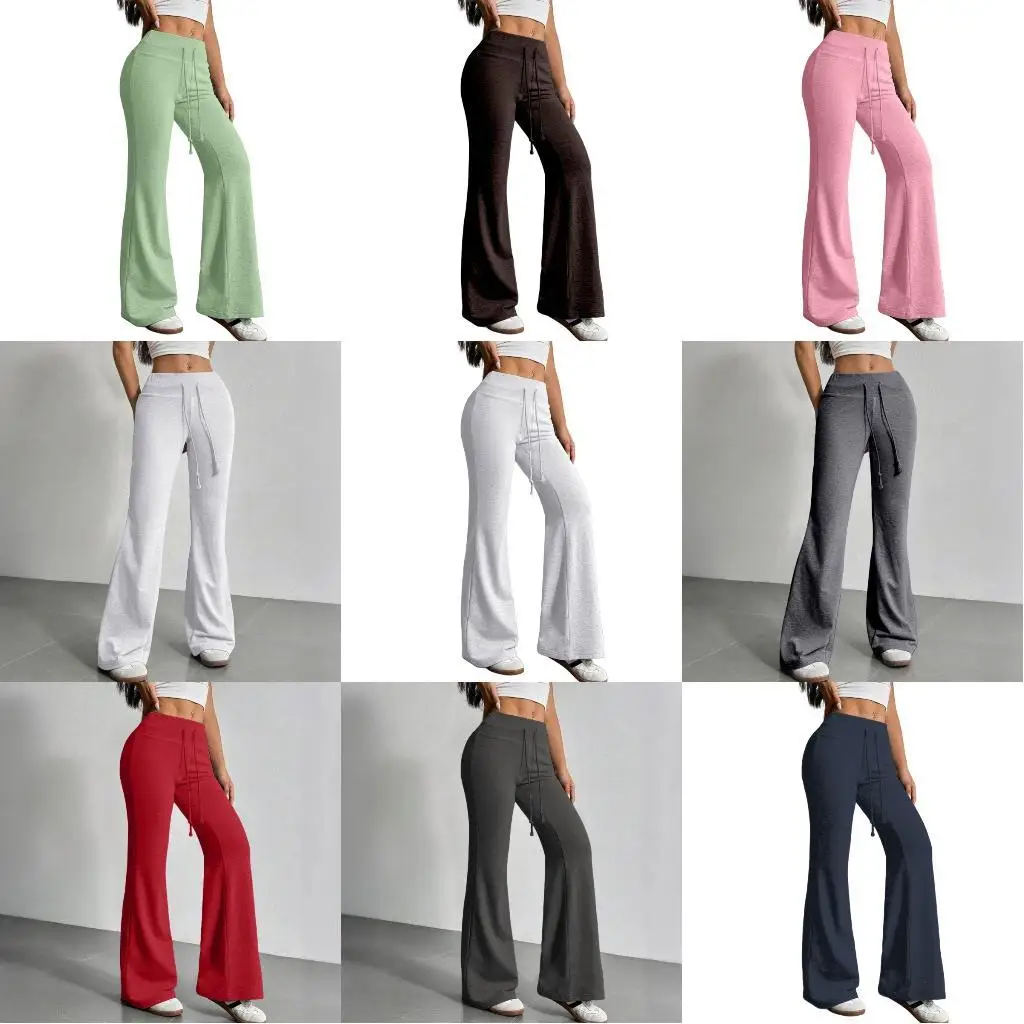 Women's Comfortable Leg Pants with Adjustable Waist Trousers for Gym