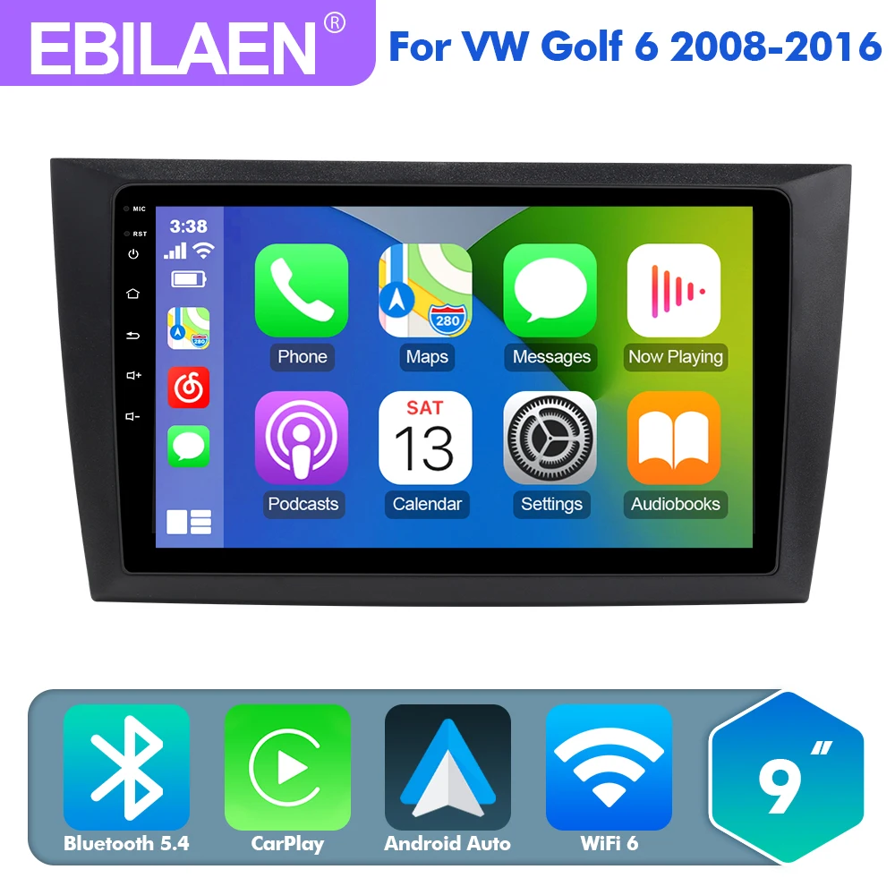 Android 13.0 Car Multimedia Player For VW Volkswagen Golf 6 2008-2016 Autoradio Navigation Camera 4G Carplay Android Auto