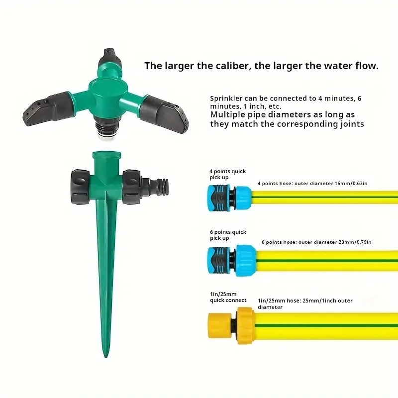 حديقة الحديقة الخضار الرش سلسلة دبوس الرش حديقة قابل للتعديل التفتيت دفن الرش 360 درجة الروتاري جيت #6