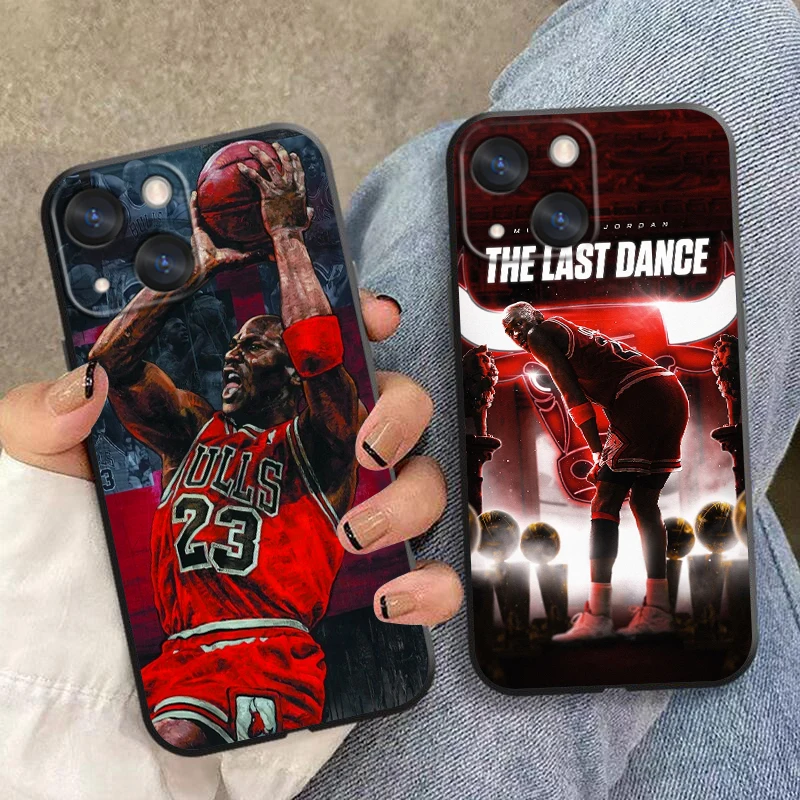 Basketball J-Jordan no-23 Phone Case For Apple iPhone 15 14 13 12 11 SE XS XR X 7 8 6 mini Plus Pro MAX Soft Black Cover