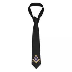 Custom Gold Square Compass Masonic Freemason Ties Men's Fashion Silk Freemasonry Mason Necktie for Wedding