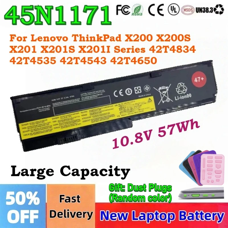 45N1171 57Wh Laptop Battery For IBM Lenovo ThinkPad X200 X200s X201 X201i X201s 12-inch, 42T4834 42T4835 43R9254 42T4537 42T4536