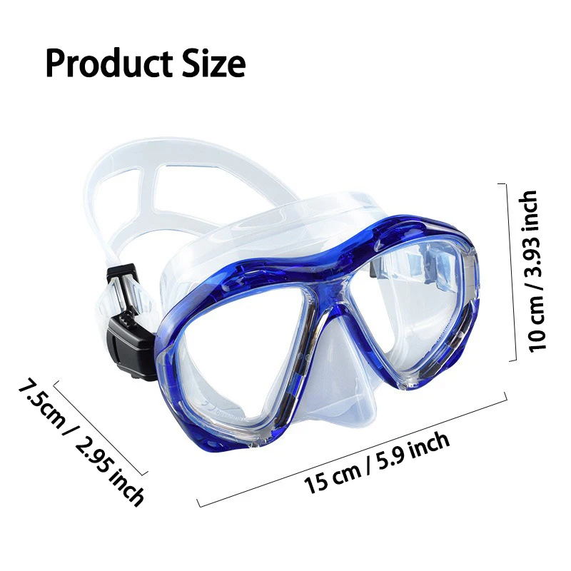 성인용 김서림 방지 프리다이빙 마스크 (내구성 강화 유리 & 편안한 실리콘) - 전문 스노클링 장비, 선명한 시야