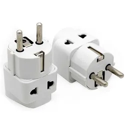 White Black copper 2in1 AU UK US to EU Universal Germany France Indonesia South Korea Russia Schuko Travel Plug Adapter Type E/F