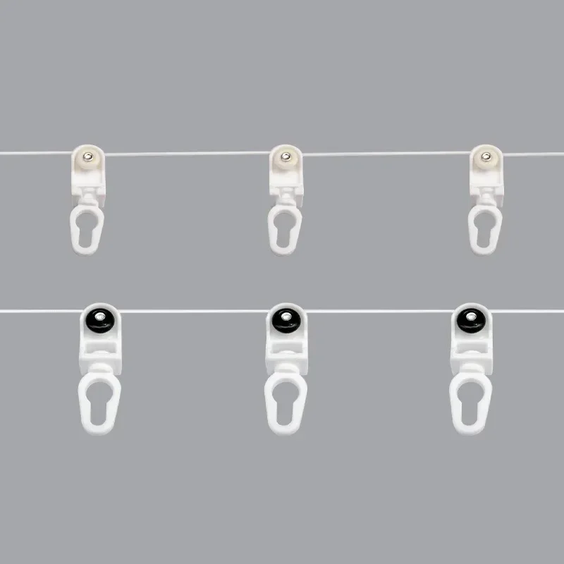 Silent Curtain Track Pulley For S Fold Wave Curtains Rail Distance 54mm 60mm 70mm 80mm s-wave curtain line runner