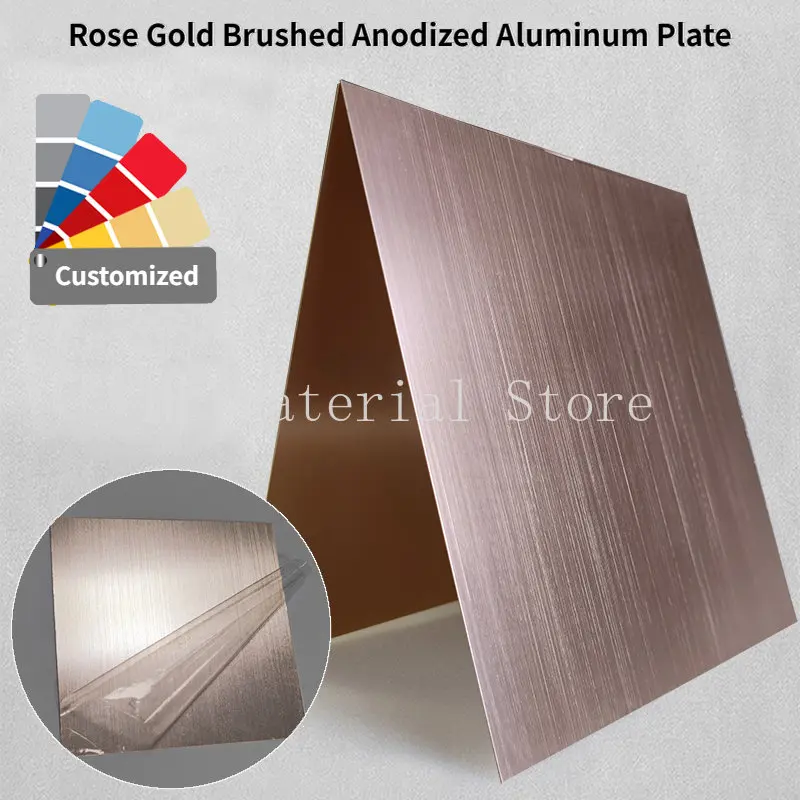 

Thick 0.5/0.8/1.0/1.5/2.0mm Rose Gold Brushed Anodized Aluminum Plate 5052 Aluminum Alloy Flat Plate 100x100-300x300mm