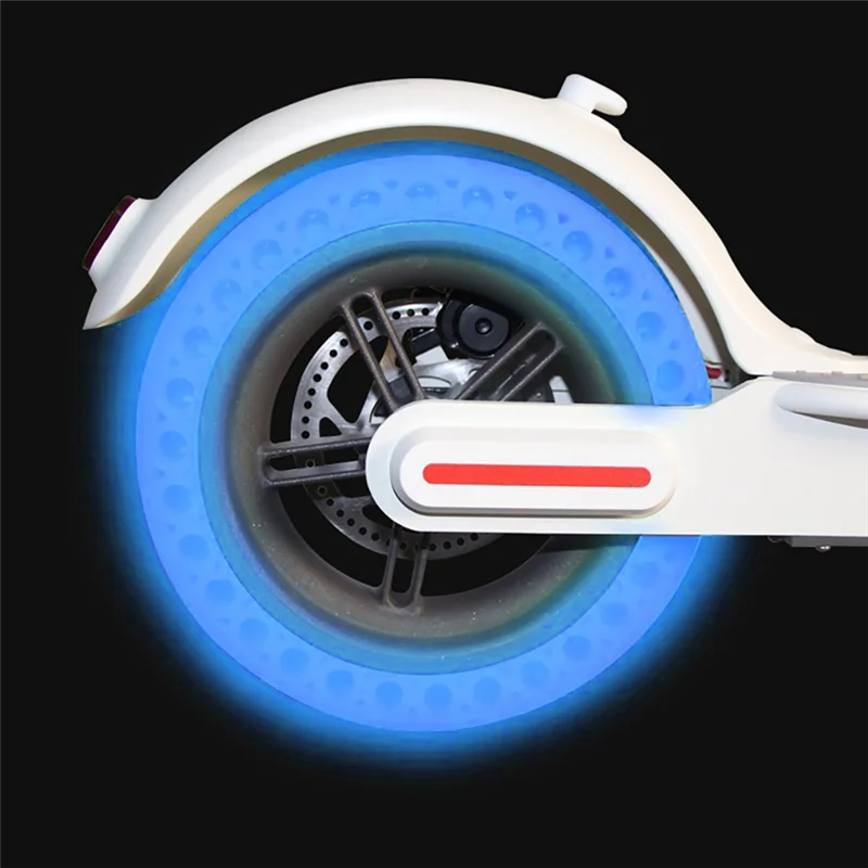 8.5 Inch Nightlight Blue Anti Blowout Tire Inflatable Wearproof Honeycomb Luminous Tire for Xiaomi Scooter Accessories