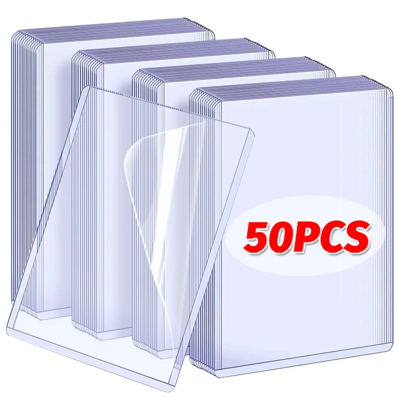 Funda transparente para tarjetas Kpop coreanas, con película protectora, tarjetero transparente, fotográfico de ídolo, cubierta superior para tarjetas de juego, 35PT, 1/25/50 Uds.