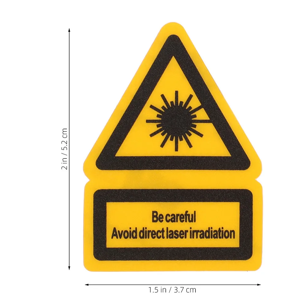 2Pcs Laser Warning Labels Eye-Catching Adhesive Caution Stickers for Factory Laboratory Hospital Lighting Safety Sign