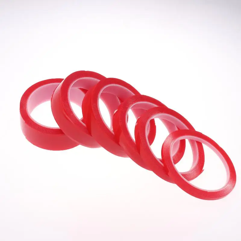 

3-Meter, 10/20/30mm Width Transparent Double-Sided Tape, Nano Tape With Washable Adhesive And Nano Traceless Feature, Red