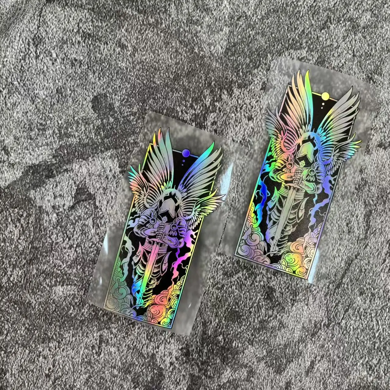 Holographic Samurai Warrior Waterproof Vinyl Sticker For Car Motorcycle Helmet Laptop Decal view 2