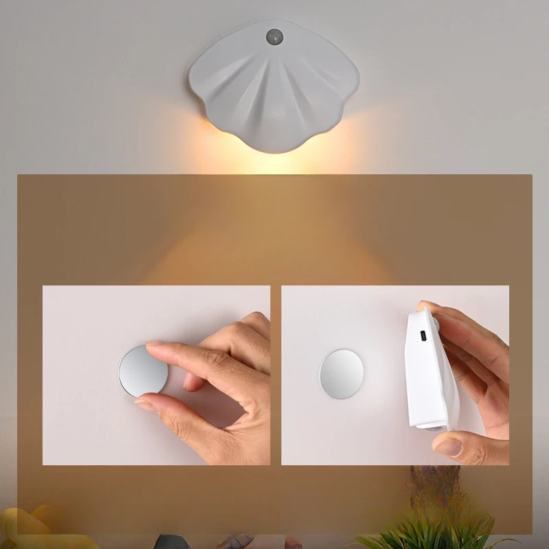 Magnetic Suction Wiring-free Indoor Wall Light Door Sign Light Rechargeable Intelligent Led Body Sensor Light Night Lights