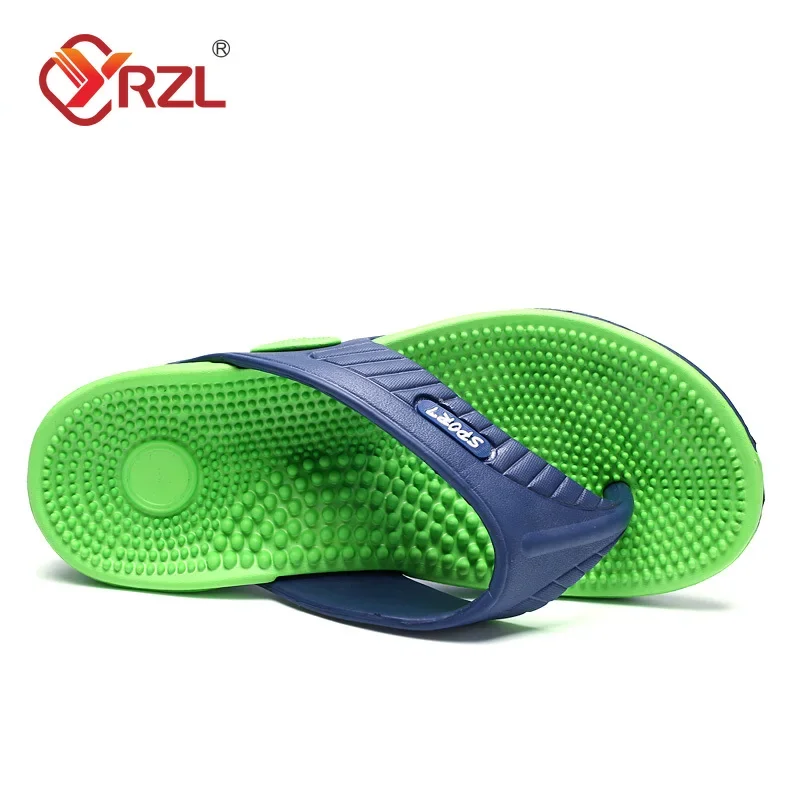 YRZL-Flip Flops Confortáveis Masculinos, Chinelos De Granulado De Massagem, Sandálias De Praia, Sapatos Casuais, Chinelos De Casa, Sapatos De Banheiro