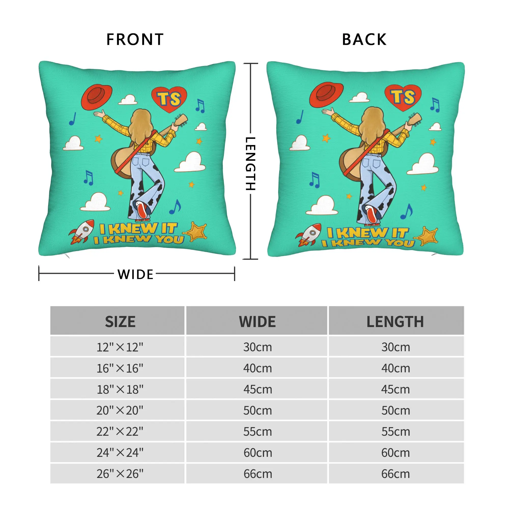 I Knew It I Knew You Cowgirl Square Pillowcases Polyester Home TS5 Cartoon Cushion Case Cool Decorative Throw Pillow Case 45*45