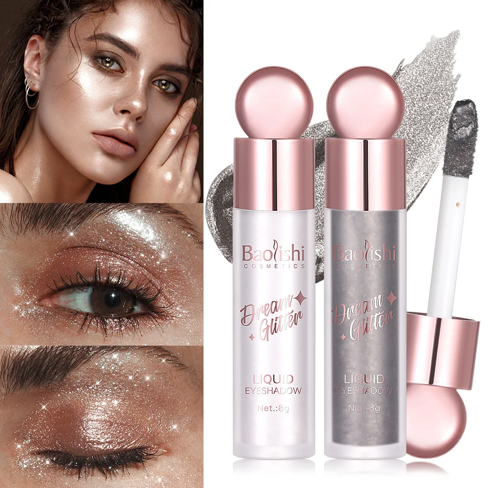 BAOLISHI fard à paupières liquide brillant cristal fin brillant perle brillant comprimé éclaircissant Monochrome fard à paupières liquide