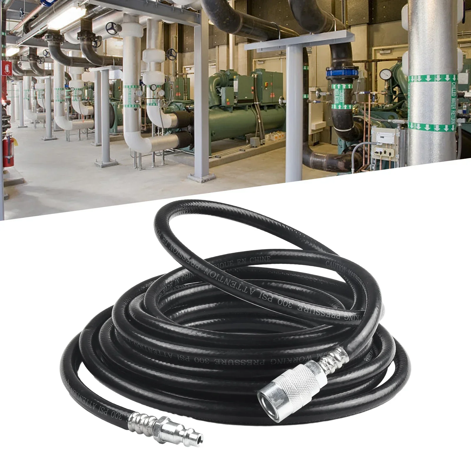 Air Compressor Hose 24.6ft PVC Pneumatic Air Compressor Pipe W/ Quick Connect For Air Compressor Pumps Pneumatic Tool