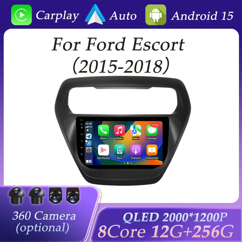 

Android Auto Car Radio Video Multimedia Player for Ford Escort 2015 - 2018 Split Screen GPS Navigation DSP Stereo QLED Screen