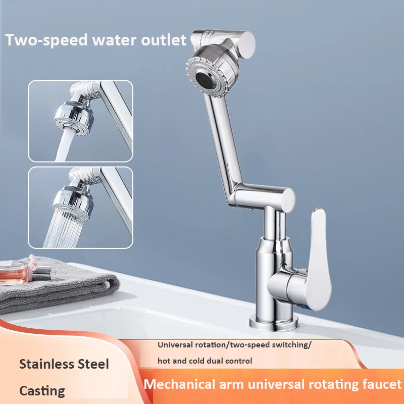 

Поворотный смеситель на 1080 градусов, роботизированный кран с вращением на 360 градусов, механический кронштейн, кухонный кран, смеситель для ванной комнаты для кухонной раковины