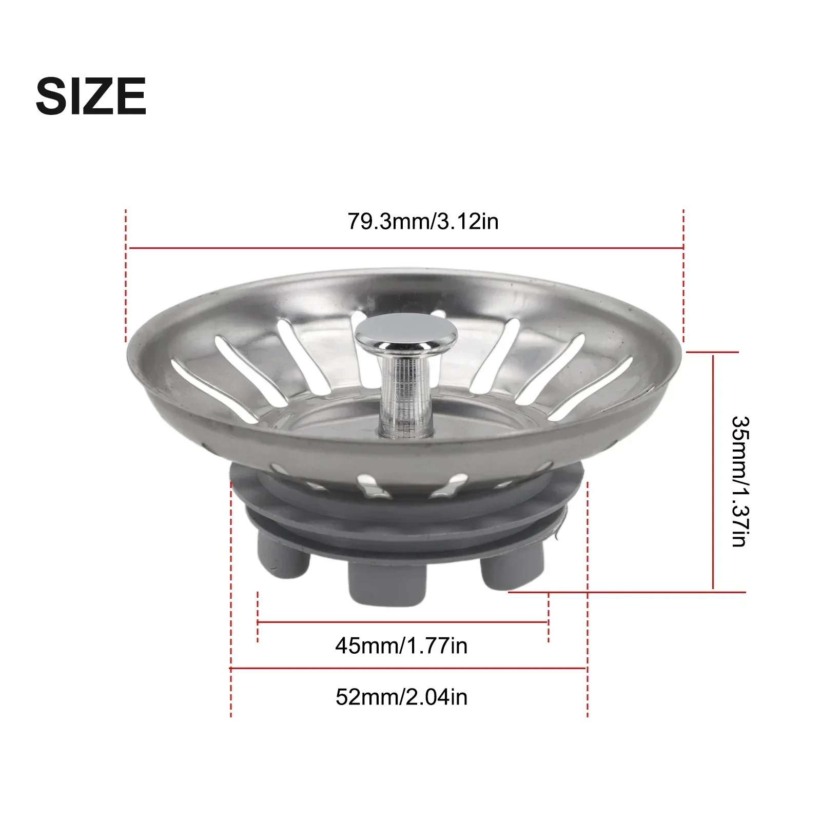 Efficient Stainless Steel Sink Strainer Stopper Long Lasting Performance Easy to Clean Ensuring Smooth Drainage