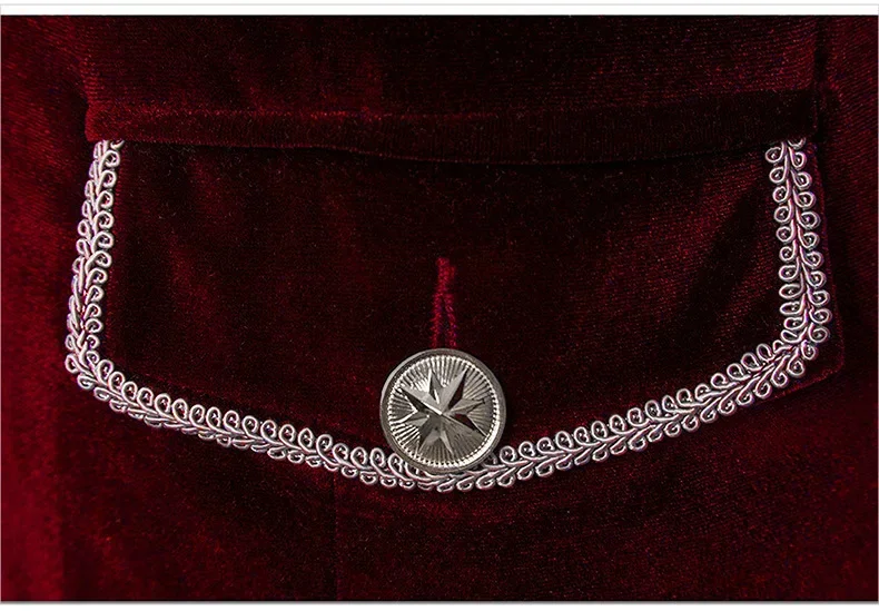 Mittelalterliches Piraten-Cosplay-Kostüm Herren Samt Gothic Steampunk Viktorianischer Frack Jacke Bühnenshow Blazer Karnevalskostüm – Detail 8