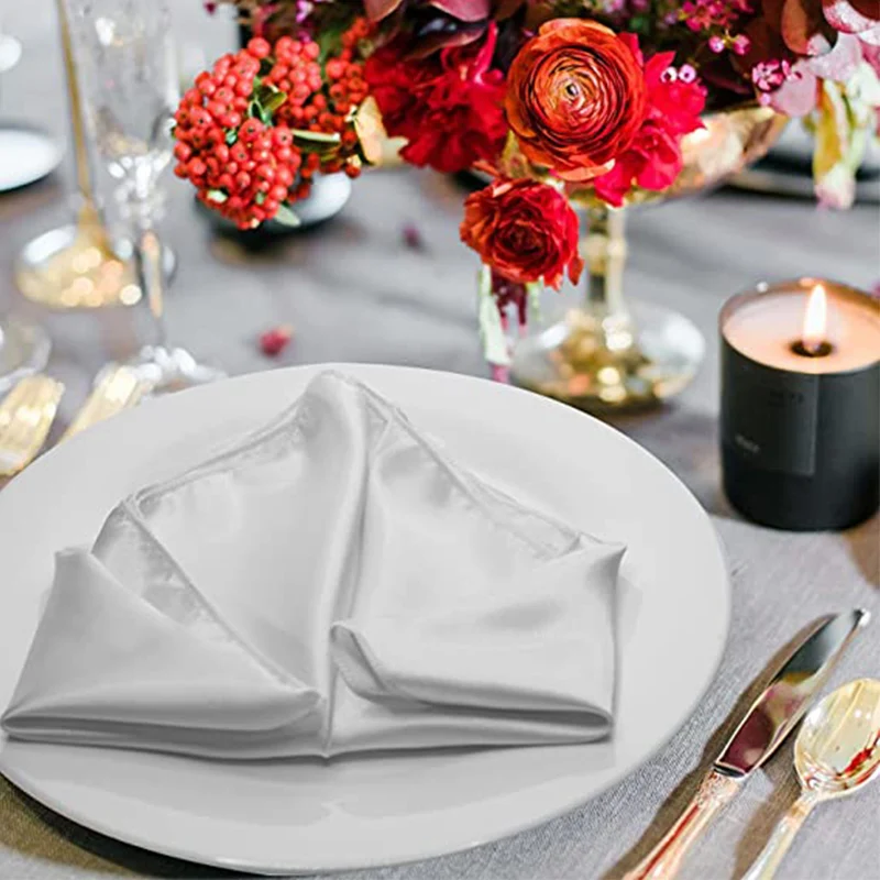 

10pcs 40x40cm Satin Napkin Dining Table Decoration Napkins Can Be Customized