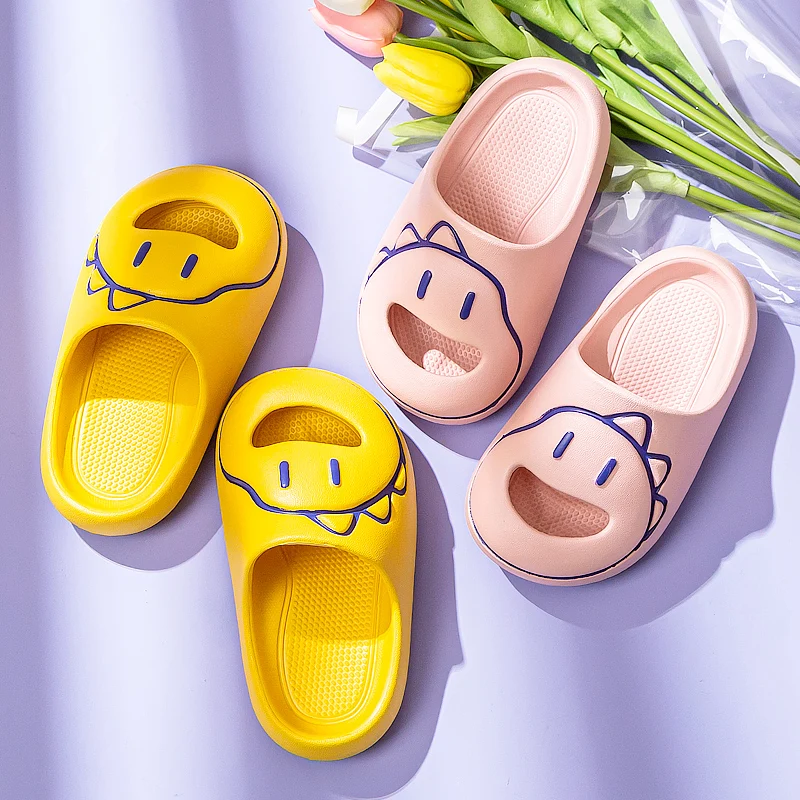 Cheerful Mario Cartoon Smile Sandals Kids Summer Children Slides Slippers Fashion home indoor shoes