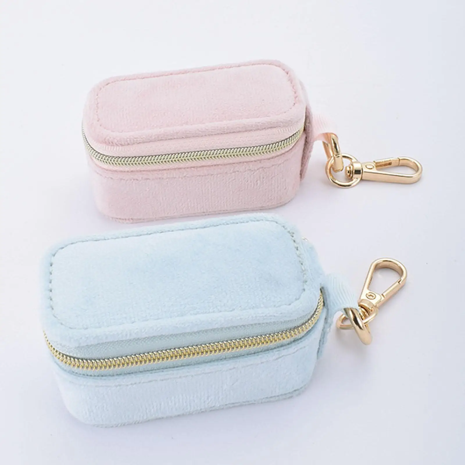 Mini Jewelry Case Organizer Pocket Size Keyring Travel Jewelry Box Key Chain for Display Chain Valentine's Day Necklaces