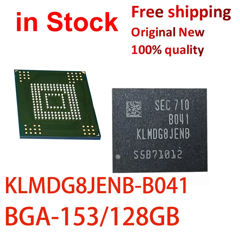 (1 piece)100% New KLMDG8JENB-B041 KLMDG8JENB B041 B04I 128GB BGA153 EMMC 5.1Version IC chipset