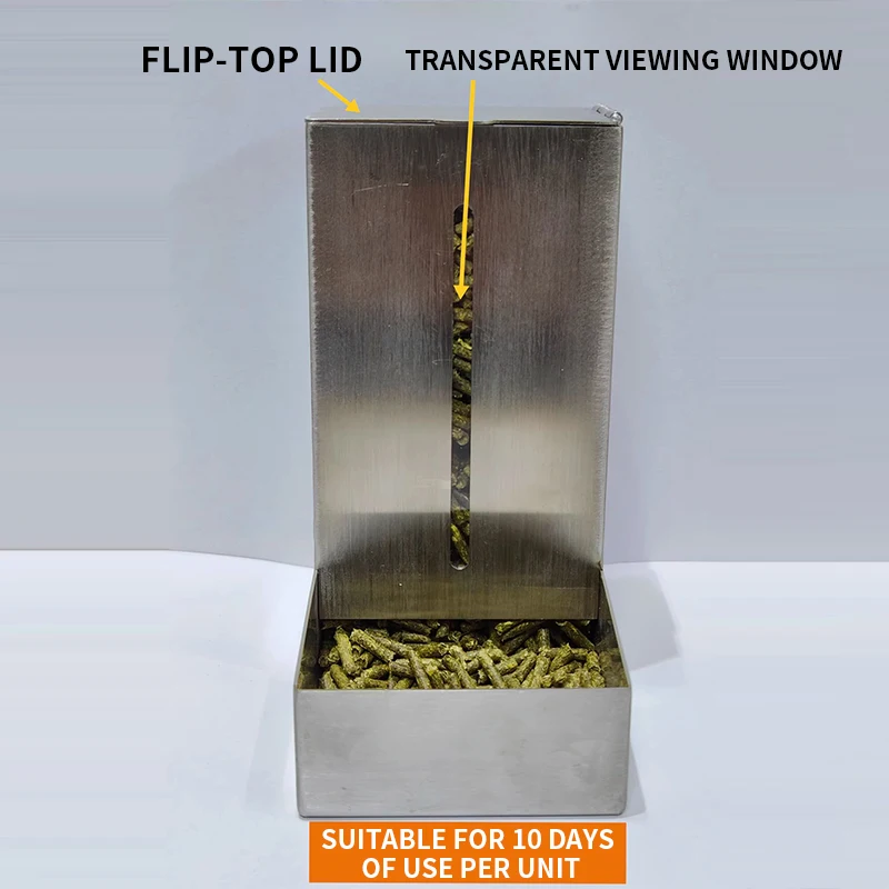 الفولاذ المقاوم للصدأ المغذية شينشيلا أرنب غينيا خنزير حمامة الدجاج الحيوانات الأليفة الصغيرة السلحفاة المغذية التلقائية الفولاذ المقاوم للصدأ النقي كبير #2