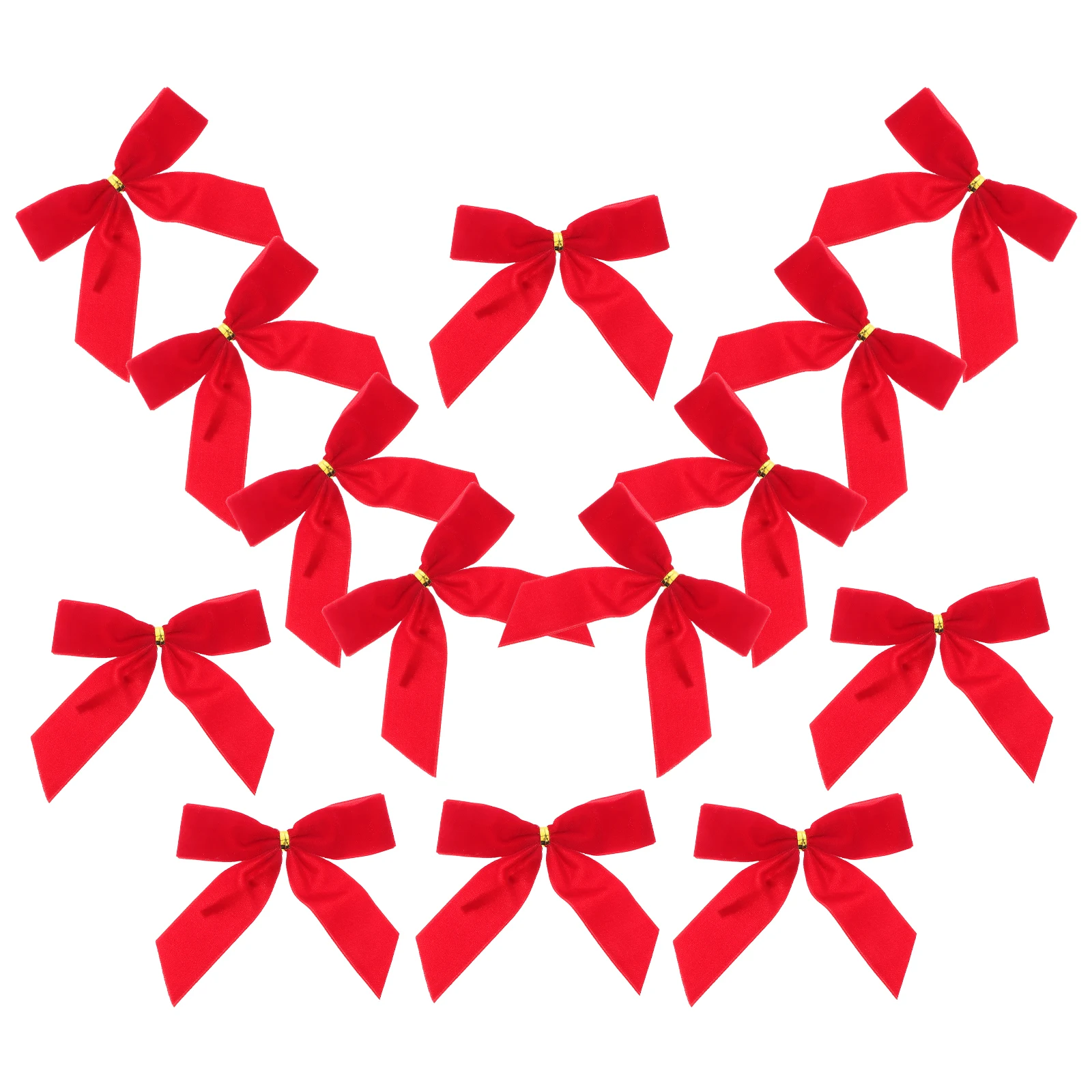 

24pcs Velvet Hair Mini Christmas Bows for Tree Mini Christmas Bows Crafts Apparel Hair Baby Girls Red Decorations