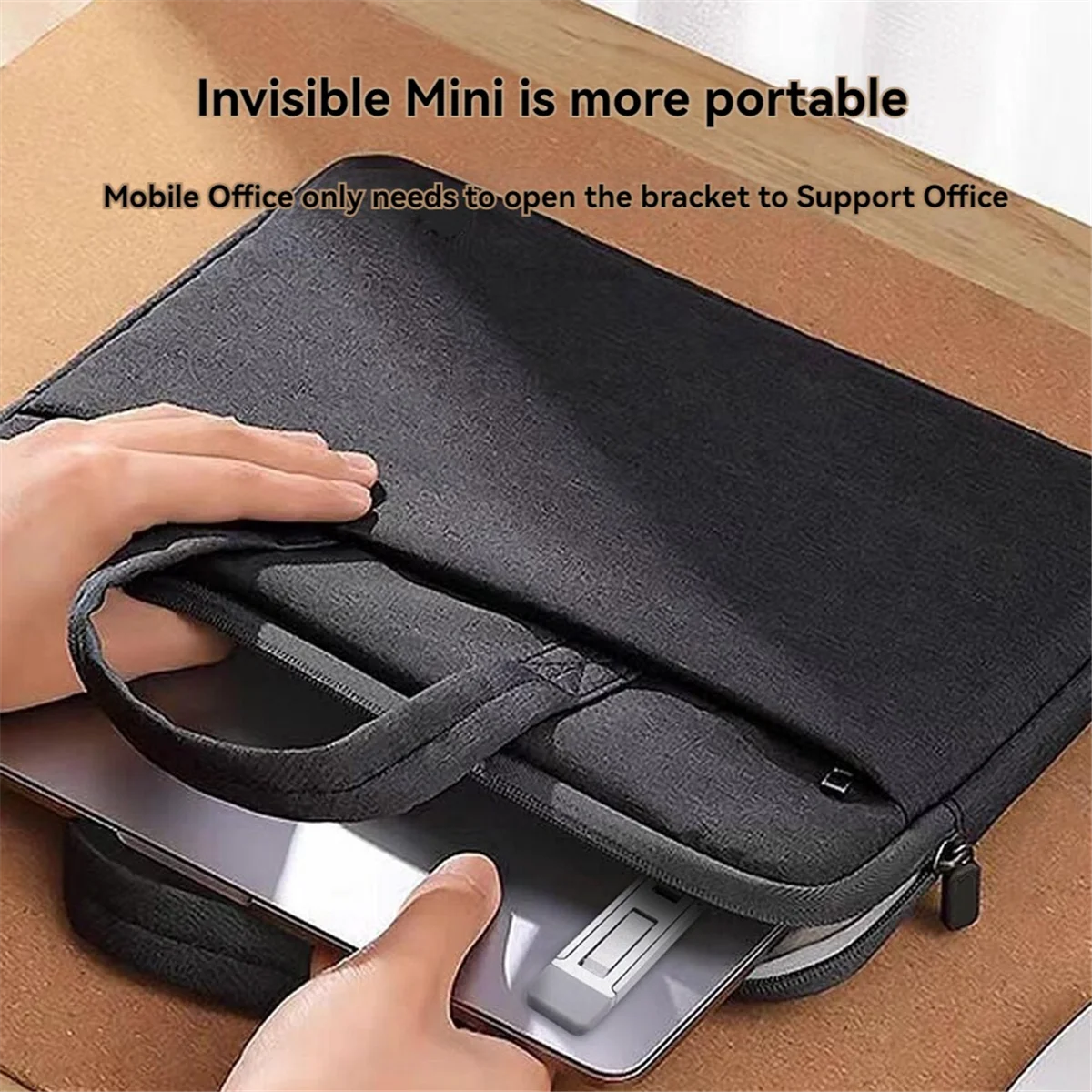 

# 34P Компьютерная опорная рамка для ног, 2 портативная невидимая подставка для ноутбука, серебристая