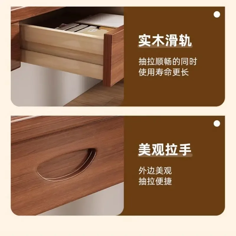 Scrivania in legno massello, scrivania per computer, casa semplice, scrivania con cassetti, banco da lavoro, scrivania
