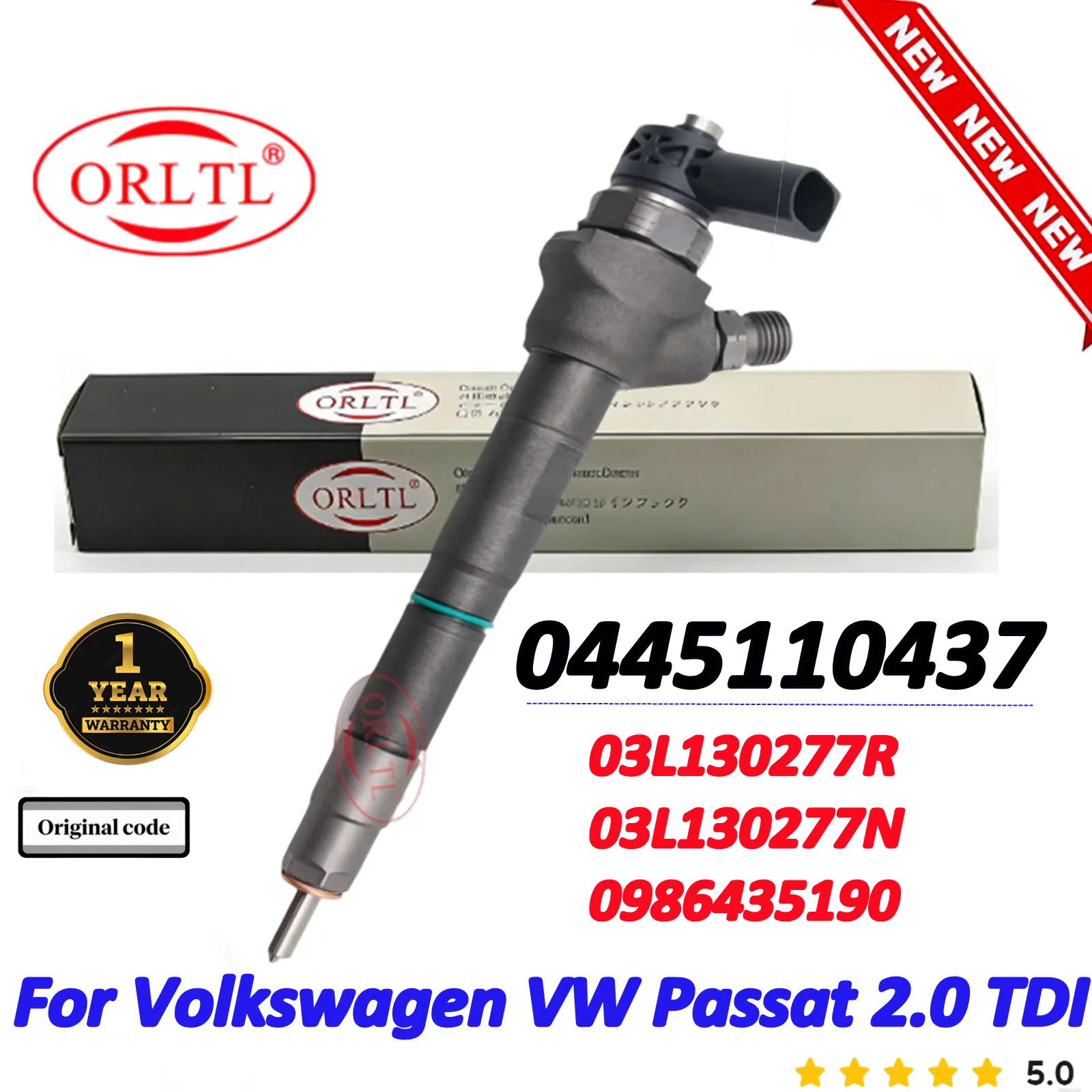 

0445110437 03L130277N 03L130277R Diessel Fuel Injector for Volkswagen VW Passat 2.0 TDI Audi Seat Skoda 0986435190 0 445 110 437