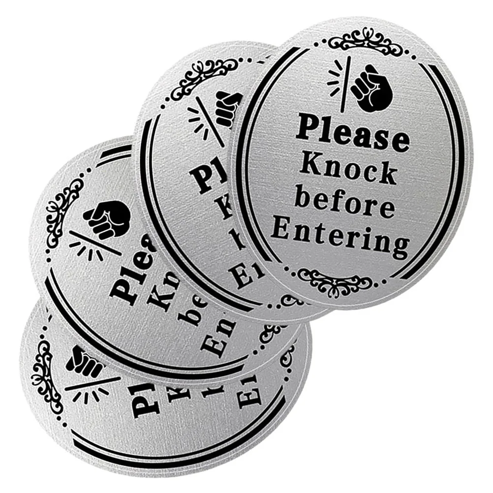 4 قطعة تدق قبل الدخول علامة ملصق مقاوم للماء عالية التصاق الباب ملصق مائي لغرفة النوم مكتب الحمام دخول لوحة الزخرفية #3