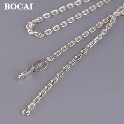 BOCAI Real S925 Silver Vintage Thai Cross  Necklace for Men and Women Lobster Clasp Chain Fashion Classic Jewelry