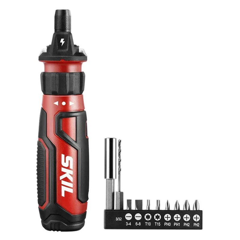 Chave de Fenda Elétrica sem Fio Recarregável Carregador Usb tipo c Mini Ferramenta Elétrica Portátil Reparo com Conjunto de Brocas Skil-sd5612
